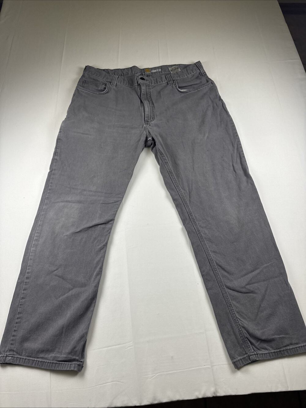 Carhartt Relaxed Fit Work Pants Mens 38x30 Gray Canvas Dungaree